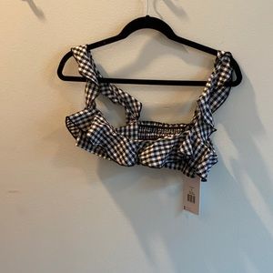 black gingham bra crop top